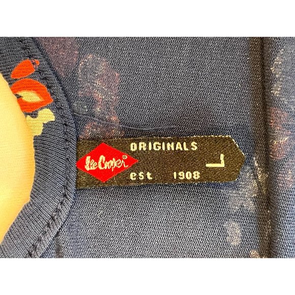 Lee Cooper Women Floral Midi Dress Cap Sleeves Back Keyhole Round Neck Blue SZ L - Picture 6 of 8